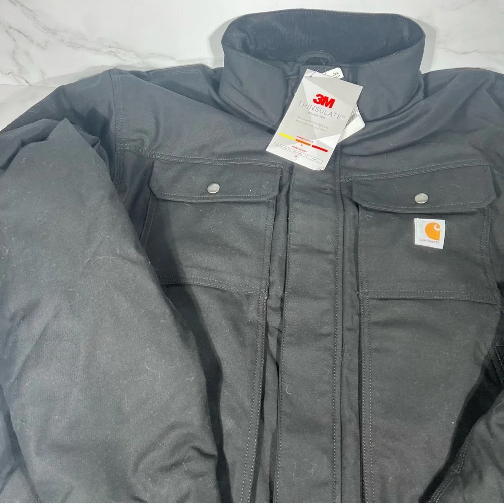 Carhartt Full Swing Relaxed Fit Quick Duck Insulated Traditional Black Coat - Picture 5 of 9